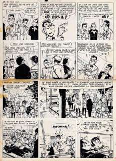 Tillieux | Gil Jourdan, planche n°41 à l’encre de Chine et… | AZ auction