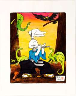 Stan Sakai - Usagi Yojimbo Original Art (1987). This early original illustration bears the artist’s hanko stamp - | Heritage