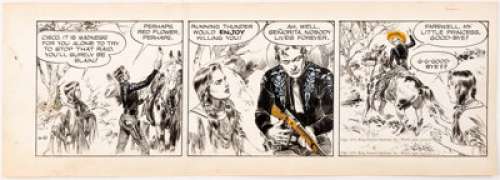 Jose Luis Salinas Cisco Kid Daily Comic Strip Original Art dated 6-21-51 (King Features Syndicate, 1951). Cisco -