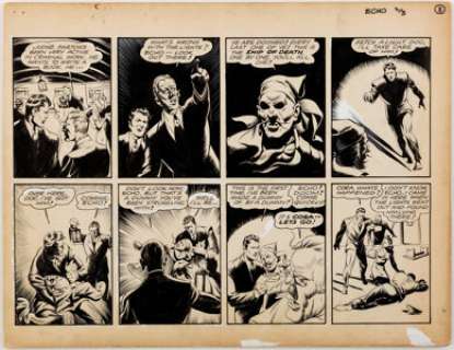 The Echo - Unpublished Page Original Art (Dynamic Publications, 1940s). This short-lived Golden Age hero only - | Heritage