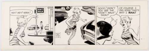 Bob Oksner Soozi Daily Comic Strip Original Art dated 6-30-67 (Publishers-Hall Syndicate, 1967). Soozi makes it - | Heritage