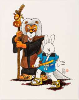 Stan Sakai - Usagi Yojimbo and Katsuichi Illustration Original Art (1987). Katsuichi was the Sensei for young - | Heritage