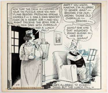Bill Freyse Our Boarding House with Major Hoople Daily Comic Strip Original Art dated 4-21-53 (Newspaper Enterpris...