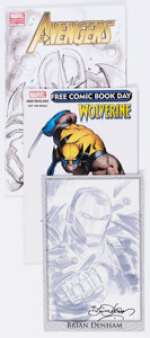 Brian Denham The Avengers V4#7 - Sketch Cover (Nova) and War Machine Sketch Original Art Group of 2 (Marvel, 2010)... (Total: 2 Original Art)