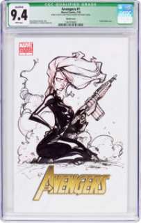 Francisco Herrera Avengers V4#1 Sketch Variant Cover Black Widow Original Art (Marvel, 2010) CGC Qualified NM 9.4 ...