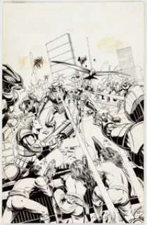 Sean Chen and Kathryn Bolinger Rai and the Future Force #11 Complete 21-Page Story "The Steel Legion" Original Art... (Total: 21 Original Art)