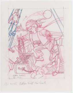 Carl Barks Captain Kidd the Pirate #31-78 Preliminary Artwork Original Art (1978).... | Heritage