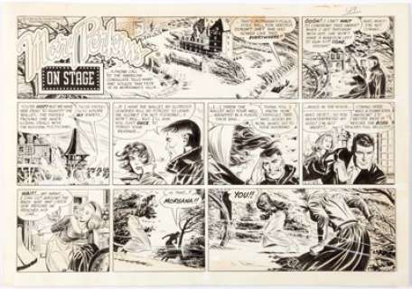 Leonard Starr Mary Perkins, On Stage Sunday Strip Original Art dated 2-7-65 (Chicago Tribune, 1965).... | Heritage