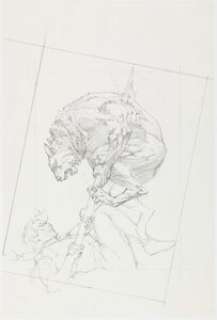 Bernie Wrightson - "Silver Bullet" Preliminary Illustration Original Art (c. 1980-90s).... | Heritage
