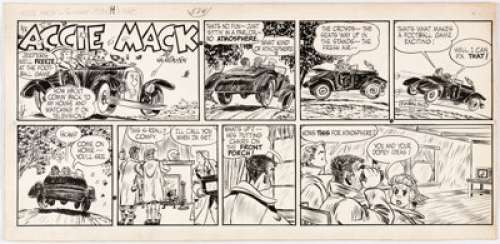 Hal Rasmusson Aggie Mack Sunday Comic Strip Original Art dated 11-14-48 (Chicago Tribune, 1948)....