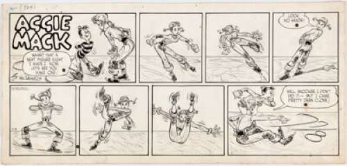Hal Rasmusson Aggie Mack Sunday Comic Strip Original Art dated 2-8-48 (Chicago Tribune, 1948)....