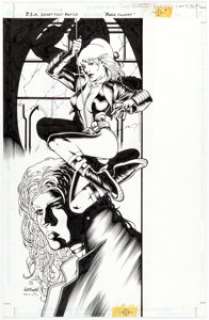  - Scott Benefiel and Jasen Rodriguez JSA Secret Files #2 Black Canary Page Original Art (DC Comics, 2001). ...