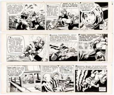  - Al McWilliams Davy Jones Daily Comic Strip Group of 3 Consecutive Original Art (Untied Feature Syndicate,1964). ... (Total: 3 Original Art)