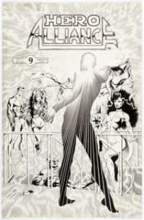  - Bart Sears, Ron Lim, and Bill Anderson Hero Alliance #9 Cover Original Art (Innovation Comics, 1990)....