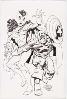 John Byrne - Scarlet Witch and Captain America Specialty Illustration Original Art (2014).... | Heritage