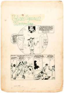  - Irving Tirman Green Lama #9 Unpublished Story Page 1 Lieutenant Hercules Original Art (Spark Publications, 1946)....