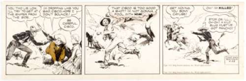 Jose Luis Salinas The Cisco Kid Daily Comic Strip Original Art dated 2-23-51 (King Features Syndicate, 1951).... | Heritage