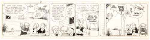Merrill Blosser Freckles and His Friends Daily Comic Strip Original Art dated 3-17-38 (NEA, 1938). This ink over -