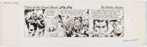 Joe Kubert Tales of the Green Beret Daily Comic Strip Original Art dated 10-15-65 (NEA, 1965). This strip was not -