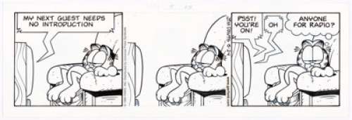 Jim Davis Garfield Daily Comic Strip Original Art dated 5-24-99 (Universal Press, 1999). With all there is to - | Heritage
