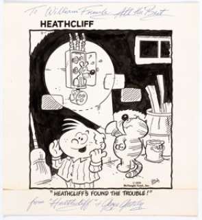Heathcliff Daily Comic Strip Original Art dated 8-11-78 (McNaught, 1978).  George Gately broke through in 1973 -