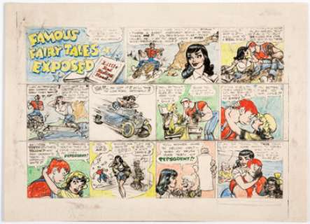 Al Capp | Famous Fairy Tales Exposed (Pepsodent) Advertising Comic Strip Preliminary Original Art (Church & Dwight Co., 1950s). | Heritage