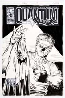 Mark Bright and Greg Adams - Quantum and Woody #19 Cover Original Art (Acclaim/Valiant, 1999).