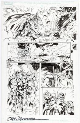 Mike Hawthorne E Sal Buscema | Tavola originale per Thor: The Worthy #1 ‘Beyond the Field We Know…’ p. 9. Cm. 28 x 43,5.  MARVEL 2020. | Art e Fumetto