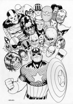 Kevin Maguire - KEVIN MAGUIRE LARGE CAPTAIN AMERICA PIN-UP