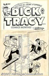 Unknown Artist - Original Cover Art for Dick Tracy #41 (Harvey, 1950s). Chisel-jawed and ready to bust up any - | Heritage
