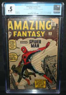 Cgc And Cbcs Comics - Amazing fantasy #15 - origin & 1st appearance of spider-man (peter parker,) uncle ben, and aunt may - cgc grade. 5 - 1962
