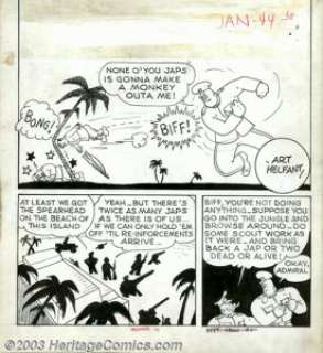 Al Helfant - Original Art for Speed Comics Complete 6-page Story "Biff Bannon" (Harvey, 1940s). Plenty - | Heritage
