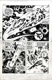 Jack Kirby, Vince Colletta | Thor #139 P 3 Semi-Splash (Thor & Sif Throughout with Vintage Kirby Outer Space Crackle!) Large Art - 1966 | Romitaman