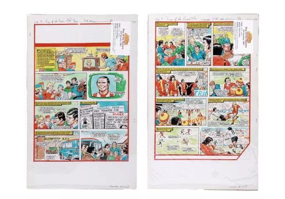 Lot 238 - Two original artwork strips for Roy Of The Rovers | misc / divers