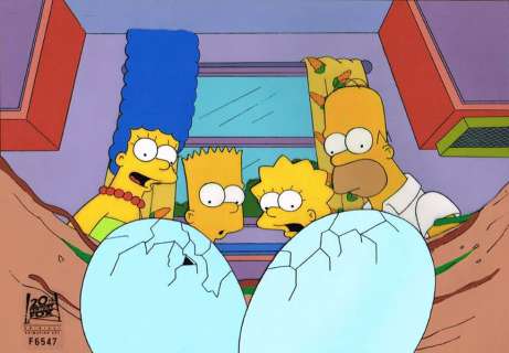 THE SIMPSONS - SET OF 5 CELS