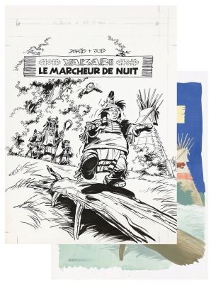 Derib | Lot 499 - Yakari, illustration à l’encre de Chine pour la… | AZ auction