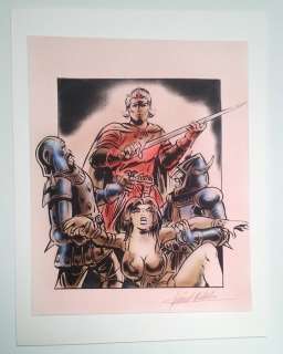 Biddeloo, Karel | Originele airbrush tekening  - Mixed-Media Art  - De Rode Ridder  - De Rode Redder | Catawiki