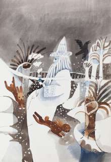 Zbigniew Rychlicki (1922 - 1989) | Zbigniew Rychlicki | "Nowi przyjaciele misia Uszatka", projekt ilustracji, 1965 | Desa Unicum