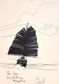 Gine - Dessin original De la série Capitaine Sabre au feutre noir sur du papier [...] | Arthema Auction