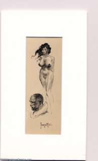 Frank Frazetta - Original Art Sketches "Nude and Profile" (undated). Very attractive and finished small - | Heritage