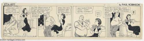 Paul Robinson - Original Comic Strip Art for Etta Kett Daily dated 9-10-35 (Central Press Ass‘n., 1935). The -