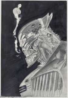 Simon Bisley - Original Art Illustration of a Cyborg (2000). This cyborg has a similar facial structure to that of - | Heritage