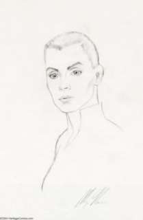 Alex Ross - Sketch of a Woman’s Head Original (undated). Very carefully penciled portrait of a woman’s facial - | Heritage