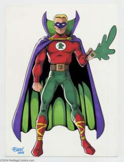 JE Smith - Green Lantern Pin Up Original Art (2004). Alan Scott, the original Golden Age Green Lantern strikes a - | Heritage