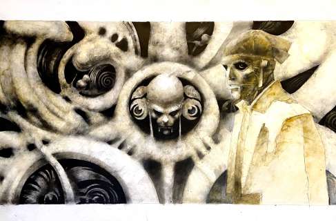 CORRADO ROI - Original cover for Libri UT L‘inizio. Cm. 30x20. On wood. Code 1412.