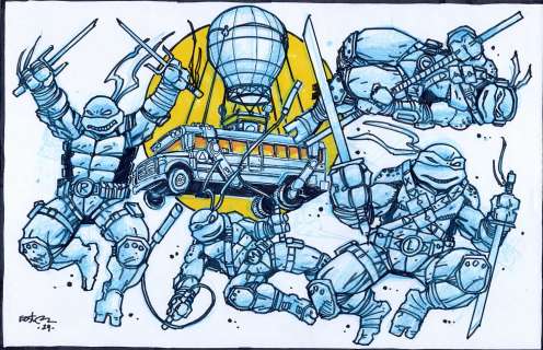 Kevin Eastman | TMNT Fortnite Loading Screen 2024 Original Art Rough | Kevin Eastman