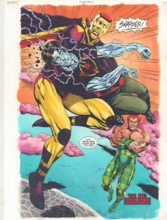 Dave Meikis, John Kalisz, Rags Morales | Hourman #6 P.22 Color Guide Art - Snapper Carr And Amazo End Page Splash - 1999 | Anthony’s Comic Book Art