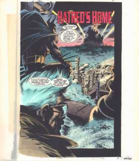 James Hodgkins, Joe Staton, John Kalisz - Batman: blackgate #1 p. 2 color guide art - ‘hatred‘s home‘ title splash - 1997