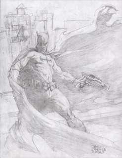 Dave Devries - Batman with Grapple Gun Rendered Pencil Art - Signed - 2023