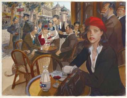 GIBRAT - Lot 5 - JEAN-PIERRE GIBRAT LE VOL DU CORBEAU, Dupuis En terrasse, illustration originale...